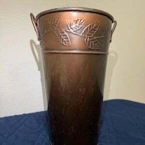 Copper Decorative Bucket – Planter Leaf Embossed – Rustic Style